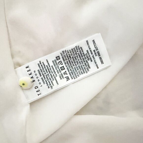 TED BAKER | Suttonn Yellow Lavender Floral Ruffle Sleeveless Dress | 4, US 10 - Picture 10 of 12